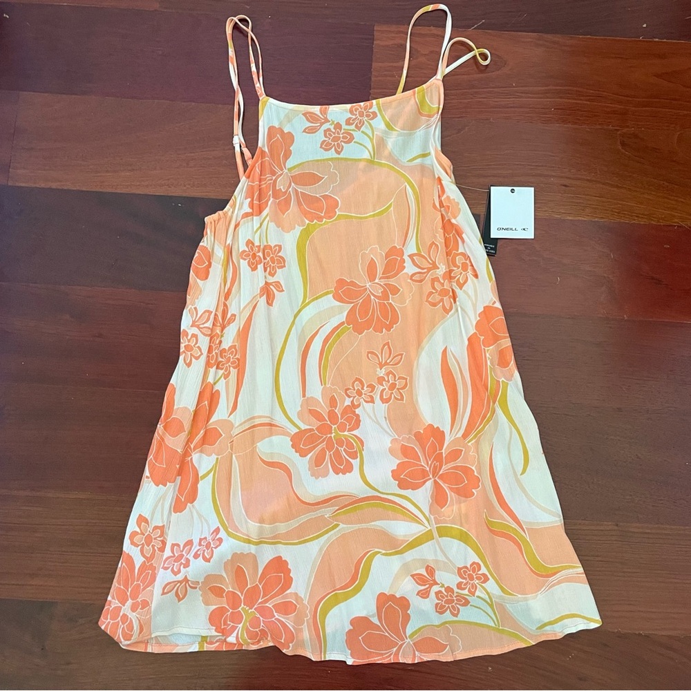 NWT O’Neill “Allis” Peach Print Sundress, XS
